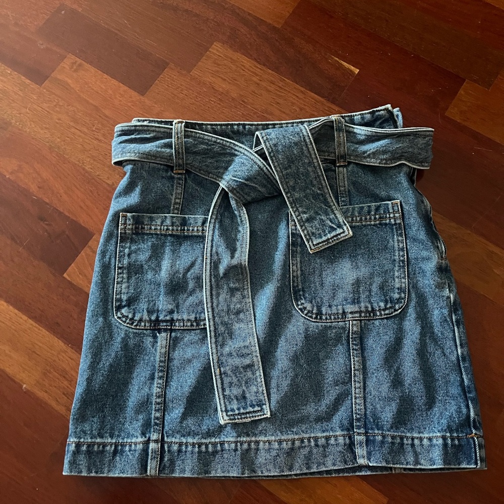 Sézane Denim Skirt with Belt
